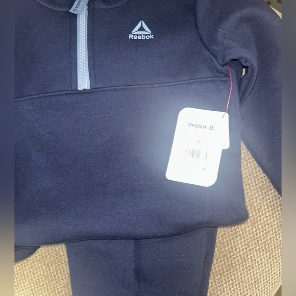 Reebok Toddler Unisex Half Zip Pullover and Jogger Set, 2 Piece - Picture 8 of 8
